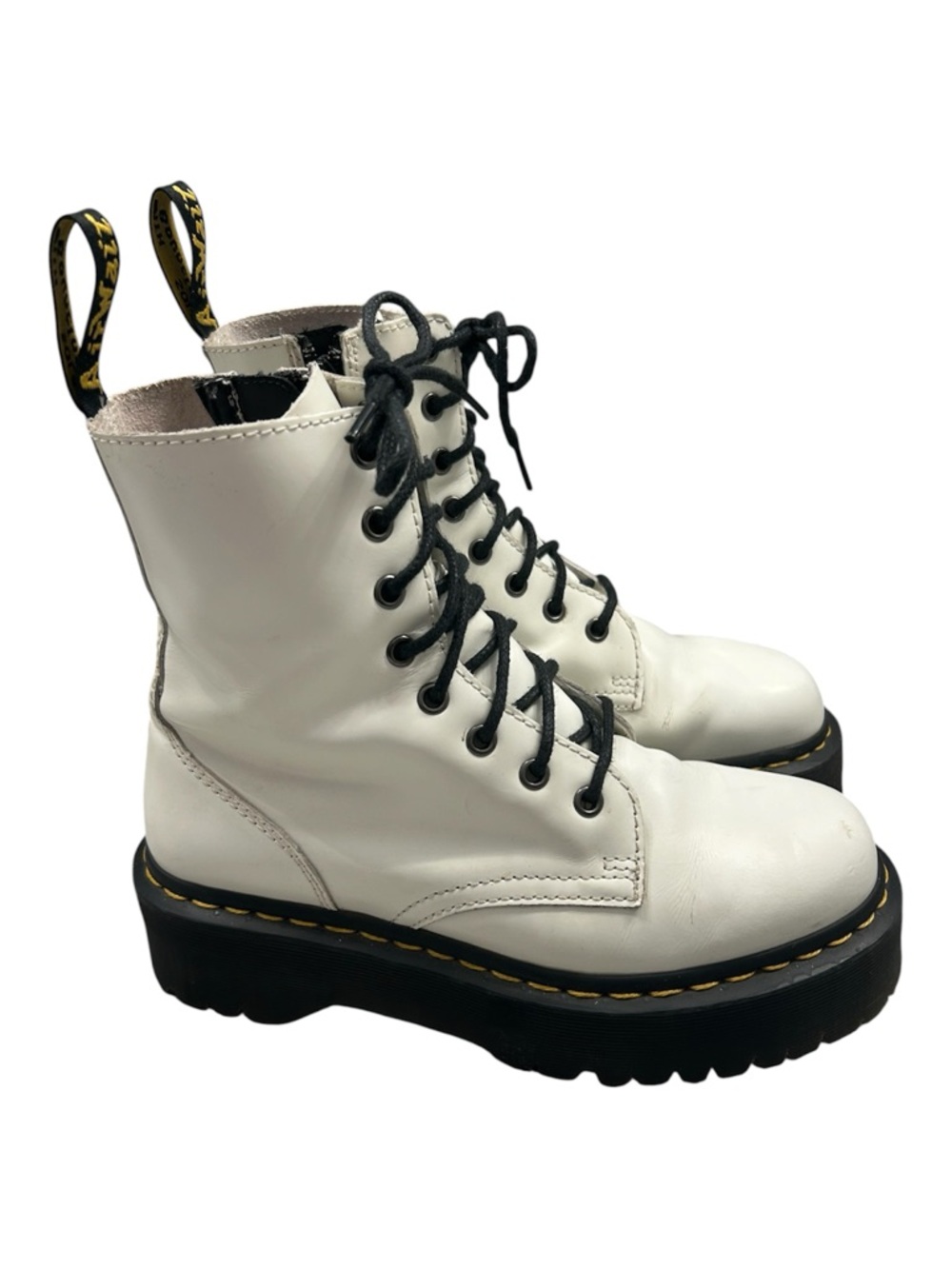 Dr. Martens White Jadon Platform Boots Size 8